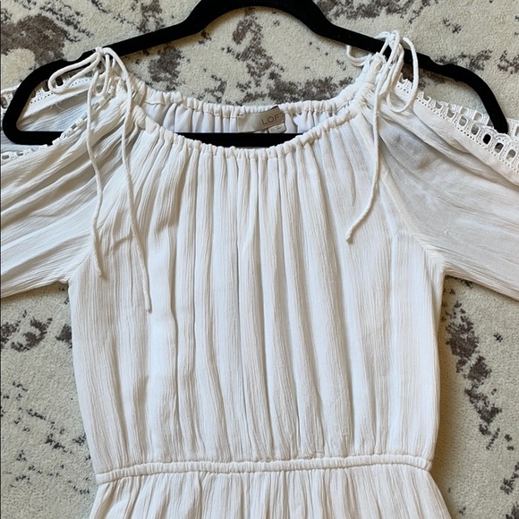 LOFT Midi length white dress with open sleeves - Picture 2 of 6